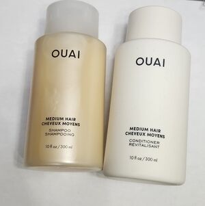 OUAI Medium Hair Shampoo And Conditioner Bottles